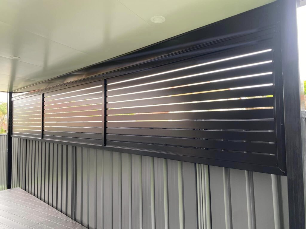 Plantation shutters, blinds, shades & privacy screens Patio privacy screen installed by Olsen Security