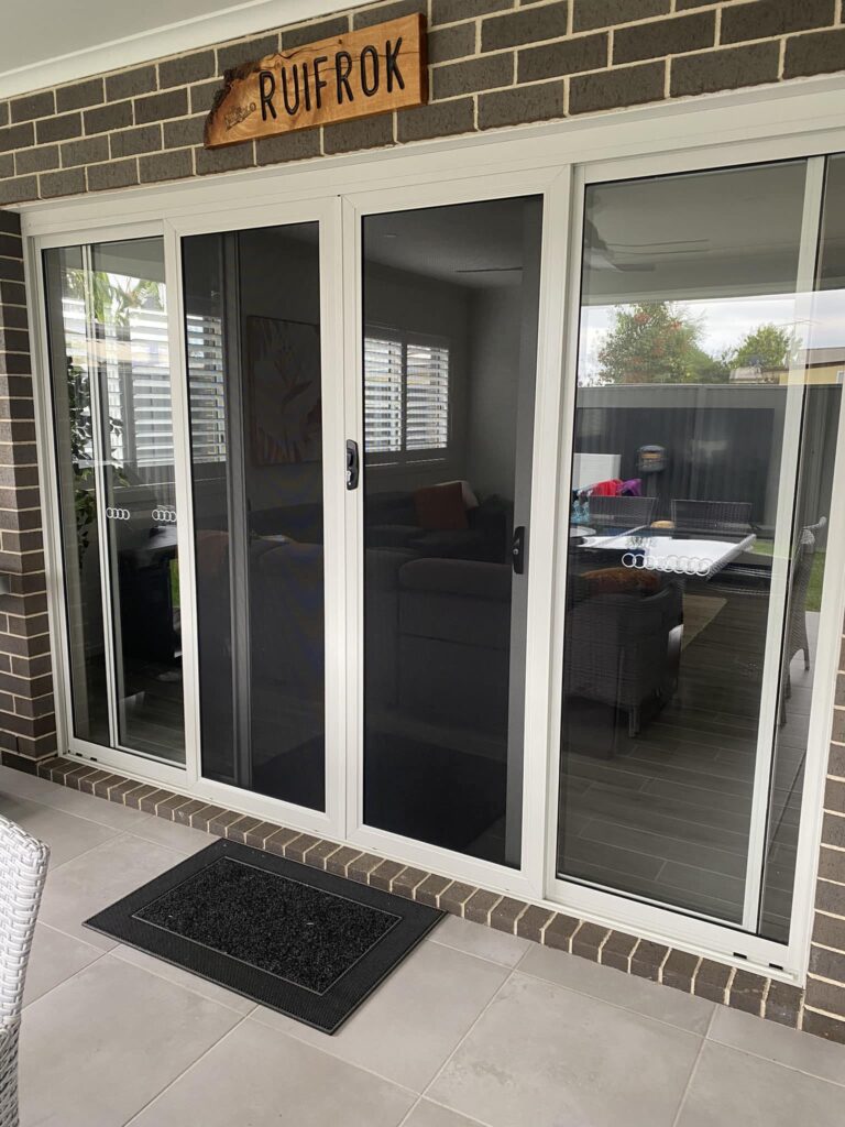 ScreenGuard ScreenGuard security sliding doors on sliding doors opening to patio installed by Olsen Security