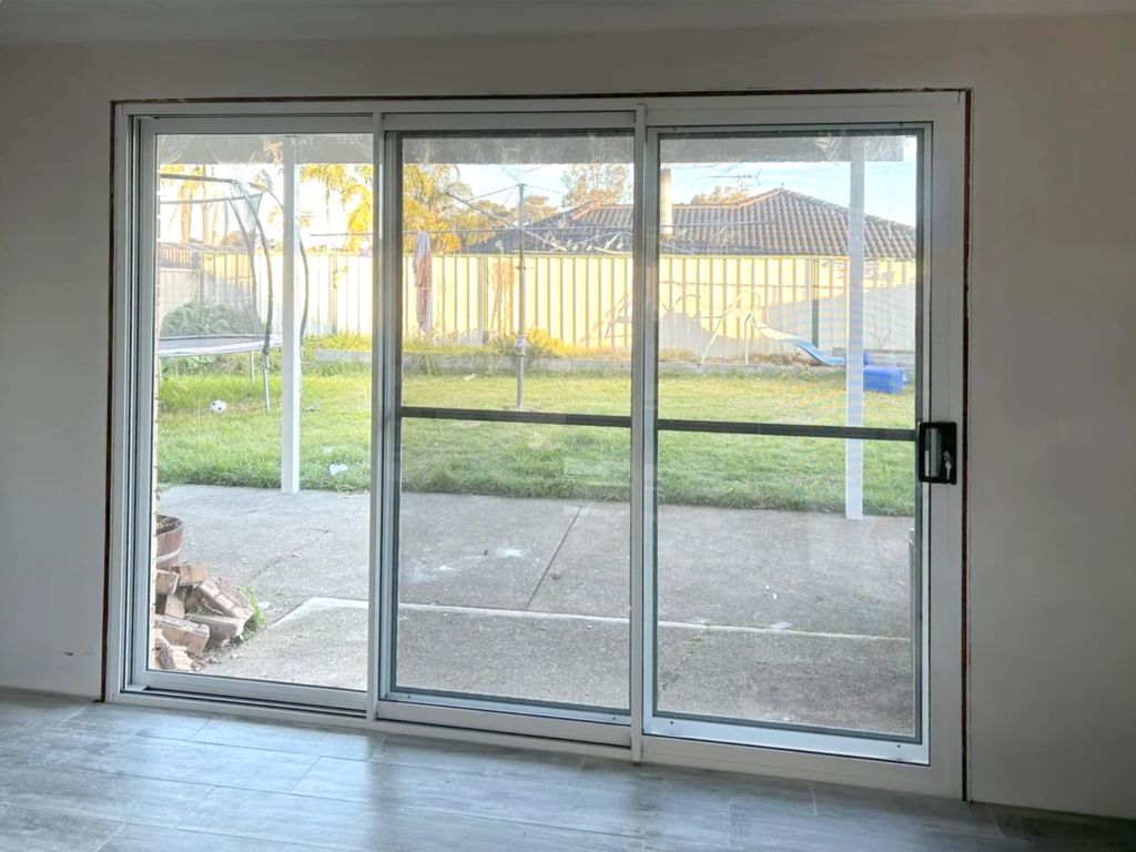Our Projects Flyscreen door on patio sliding door installed by Olsen Security