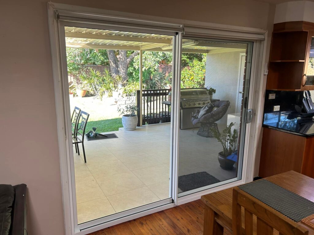 Our Projects Heavy-duty security mesh sliding door installed by Olsen Security