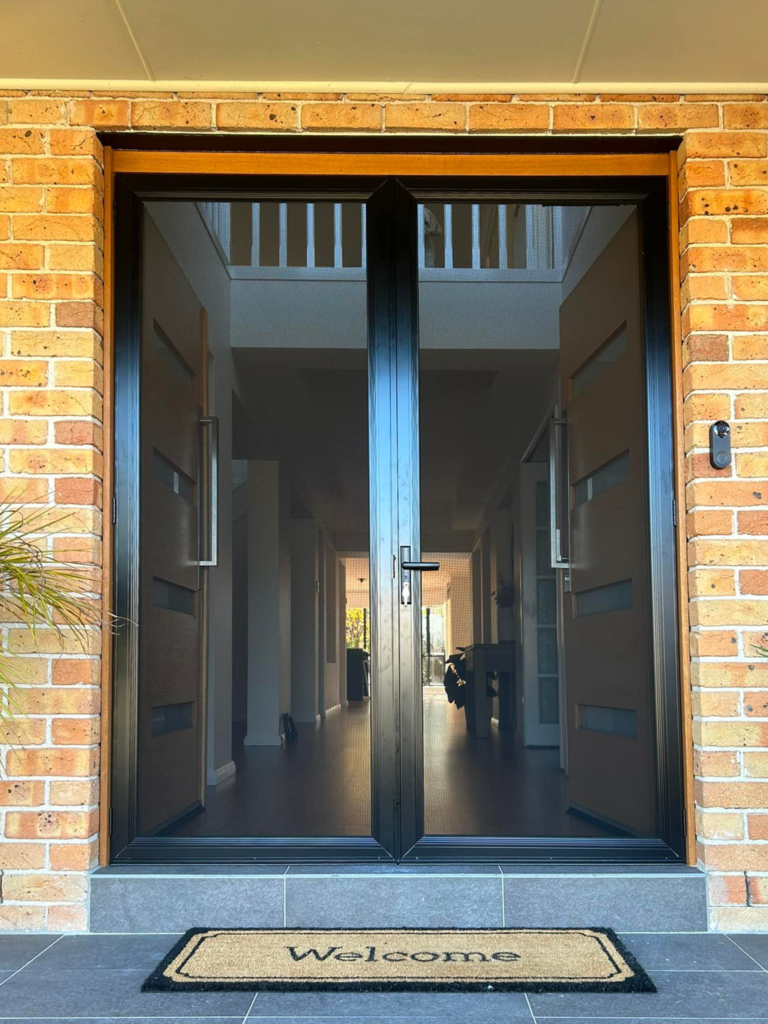 ScreenGuard ScreenGuard security screen doors on front entrance installed by Olsen Security
