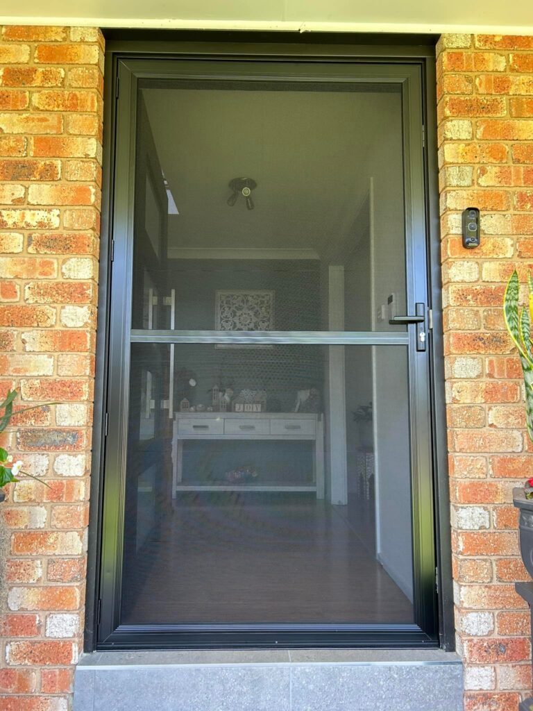 Flyscreen door on front entrance installed by Olsen Security