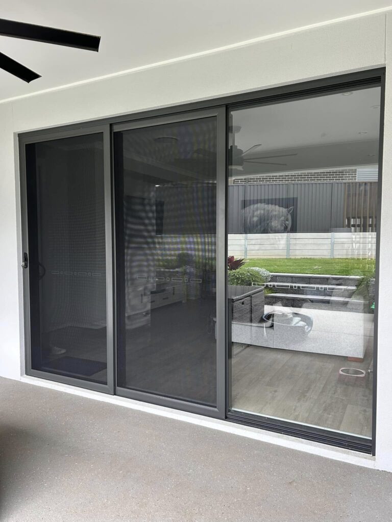Our Projects Heavy-duty security mesh sliding doors on sliding doors installed by Olsen Security