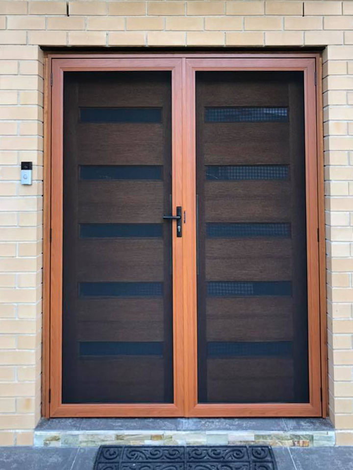 ScreenGuard ScreenGuard security screen doors on front entrance installed by Olsen Security