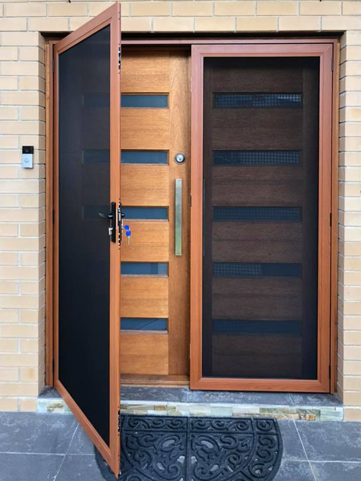 ScreenGuard ScreenGuard security screen doors on front entrance installed by Olsen Security