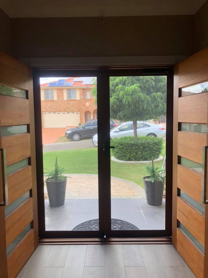 ScreenGuard ScreenGuard security screen doors on front entrance installed by Olsen Security