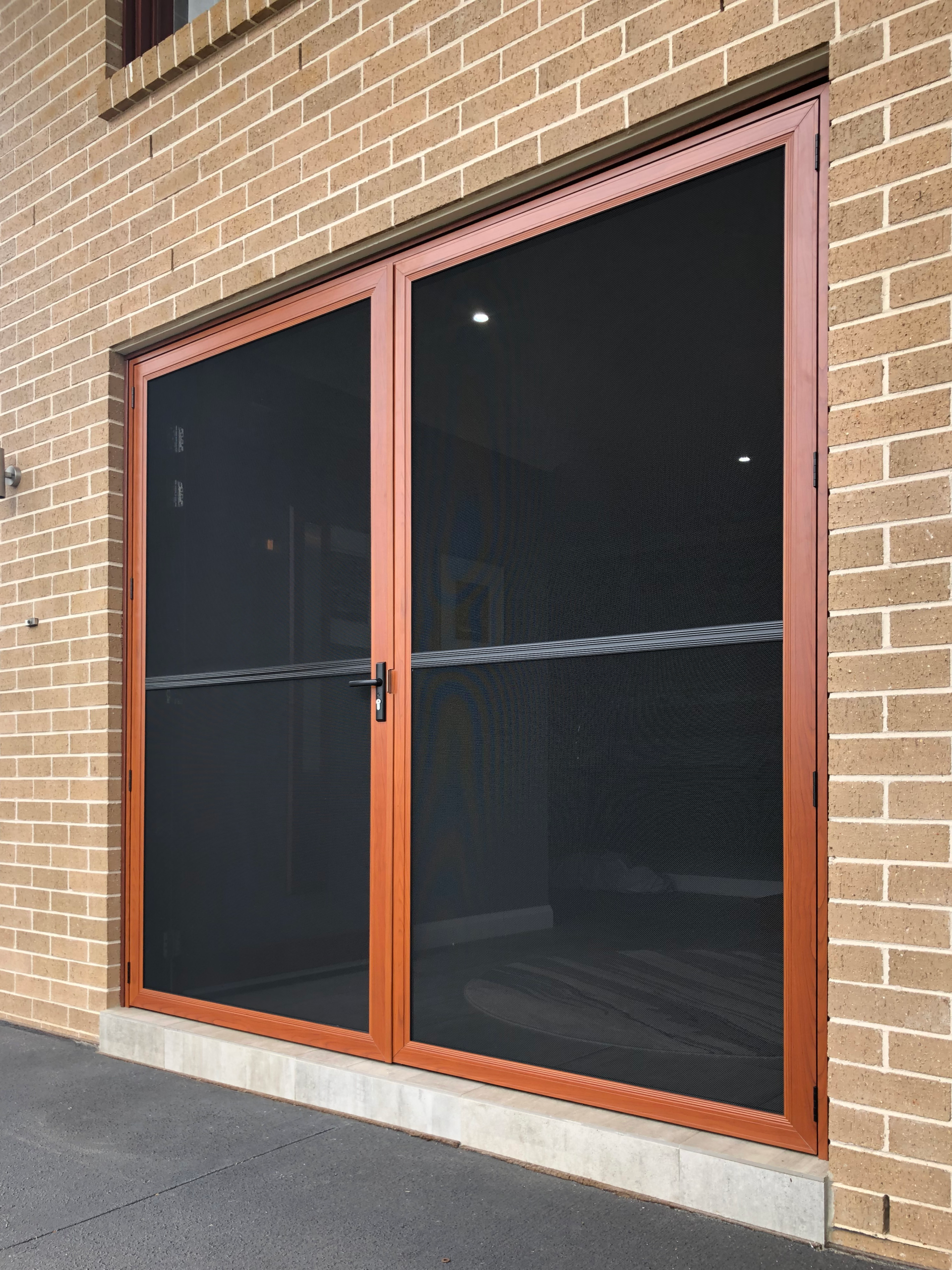 ScreenGuard ScreenGuard security screen doors on front entrance installed by Olsen Security