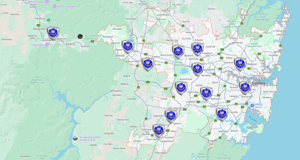 Map of Olsen Security coverage